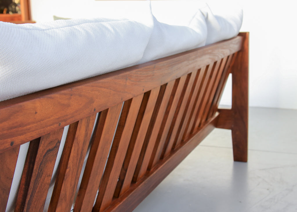 Vintage Kiaat Sofa by John Tabraham for Kallenbach's - Off-White