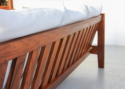 Vintage Kiaat Sofa by John Tabraham for Kallenbach's - Off-White