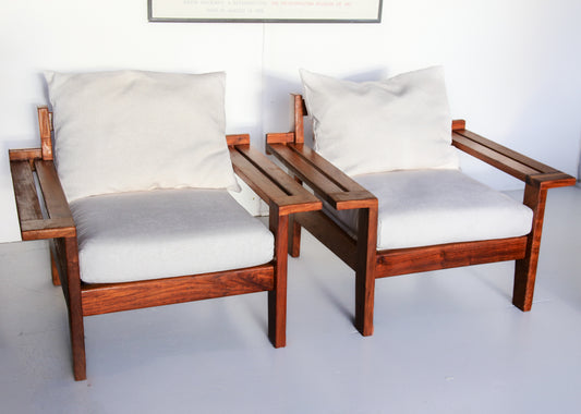 Vintage Kiaat Armchair by John Tabraham for Kallenbach's - Off-White