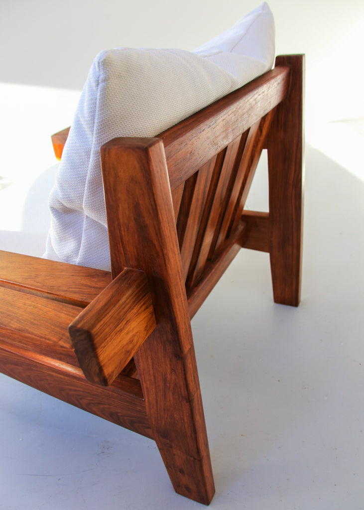 Vintage Kiaat Armchair by John Tabraham for Kallenbach's - Off-White