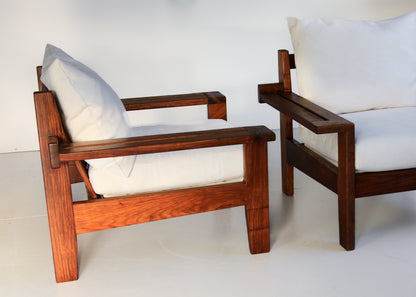 Vintage Kiaat Armchair by John Tabraham for Kallenbach's - Off-White