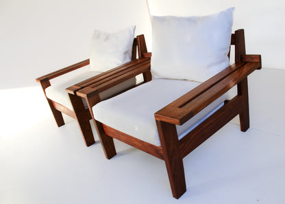 Vintage Kiaat Armchair by John Tabraham for Kallenbach's - Off-White
