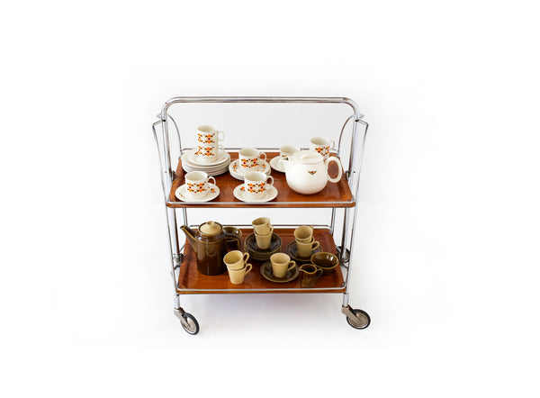 Collapsible Mid-century Serving Trolley