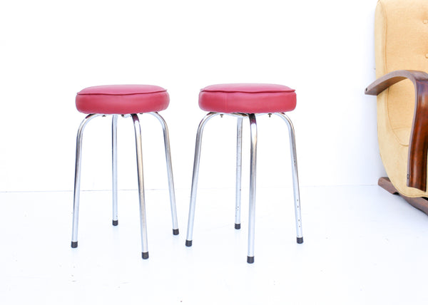 Two Vintage Kitchen Stools