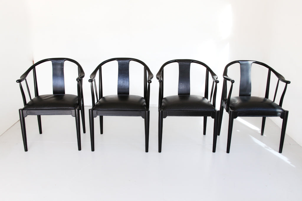 A Set of Four 1940's Hans Wegner Type China Chairs