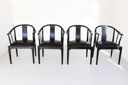A Set of Four 1940's Hans Wegner Type China Chairs
