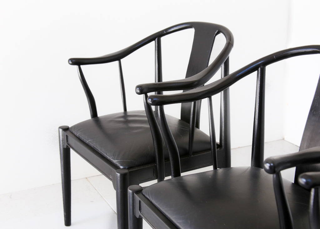 A Set of Four 1940's Hans Wegner Type China Chairs