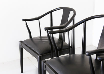 A Set of Four 1940's Hans Wegner Type China Chairs