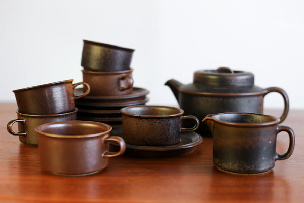 Set of 12 Arabia Ruska Tea Duos - Finland 1960s
