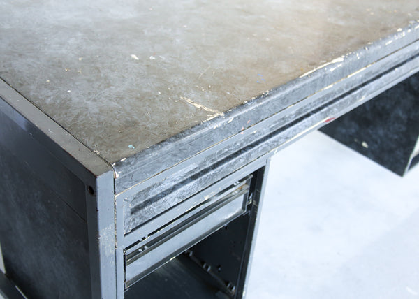 Vintage Industrial Steel Desk