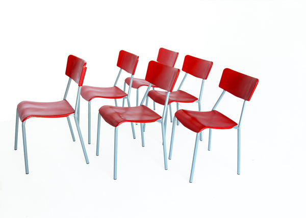 Set of Six Canadian School Chairs