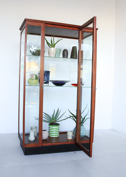 Oak and Glass Shop Display Cabinet