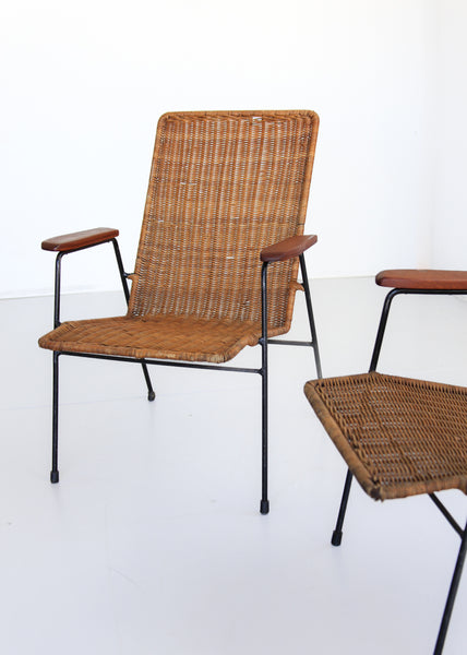 A Pair of Rattan Patio Chairs
