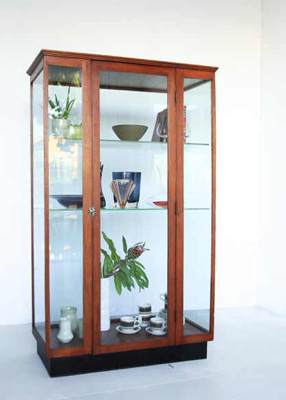 Oak and Glass Shop Display Cabinet