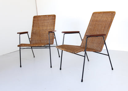 A Pair of Rattan Patio Chairs