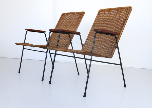 A Pair of Rattan Patio Chairs