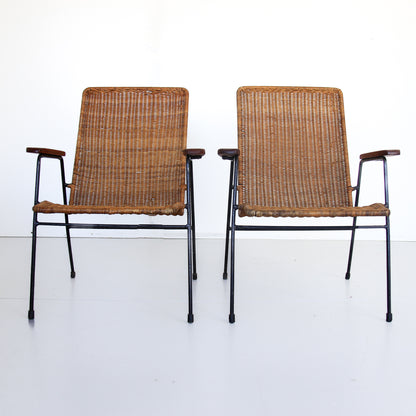 A Pair of Rattan Patio Chairs