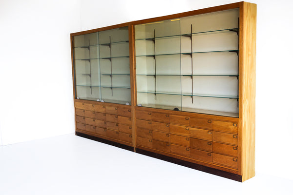 Tall Vintage Display Cabinets with 20 Drawers - two available