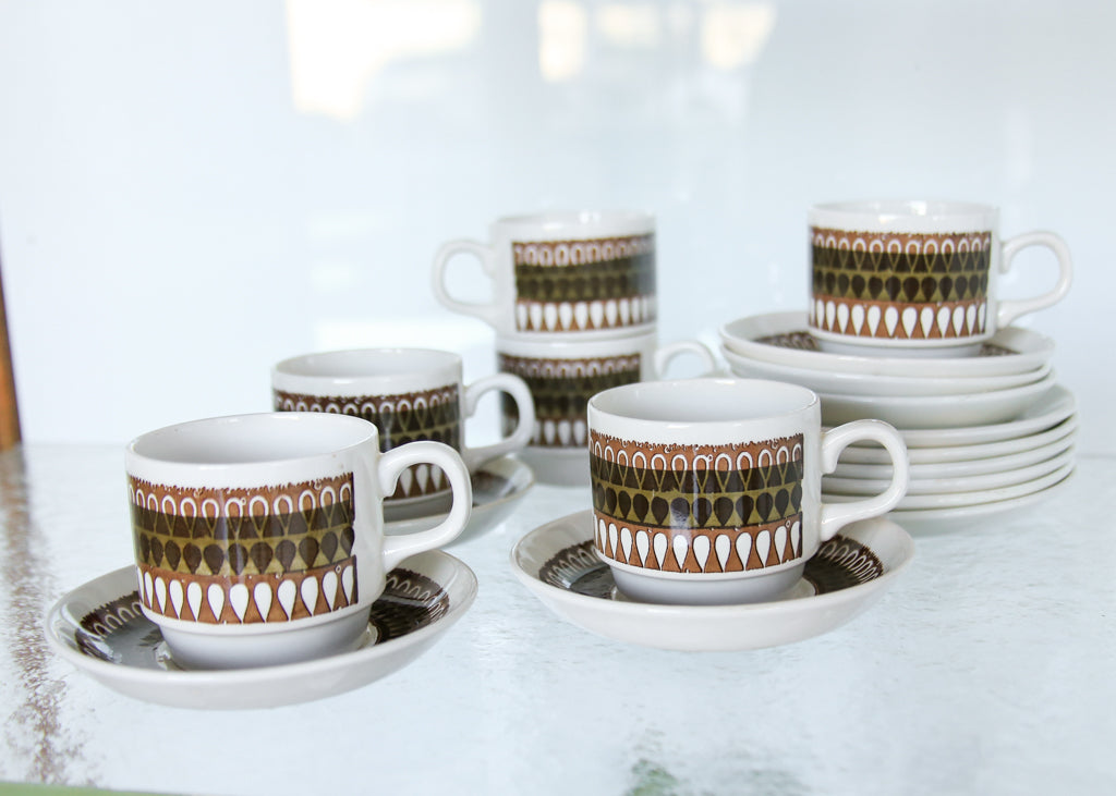 Six 1970's Biltons Ironstone Trios