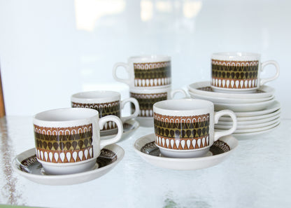 Six 1970's Biltons Ironstone Trios