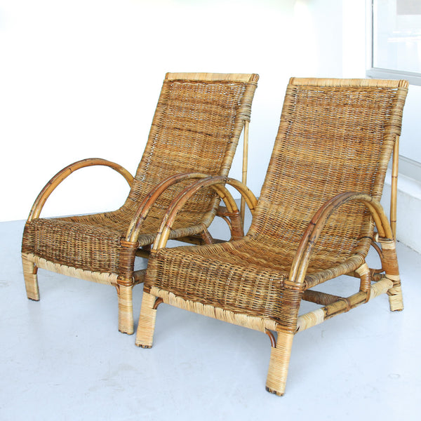 A Pair of Cane Armchairs