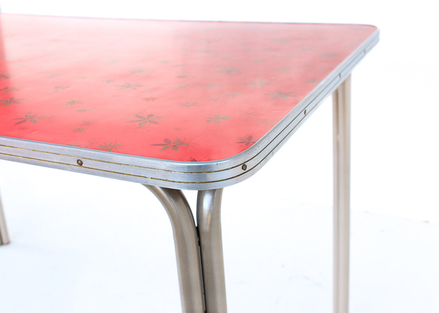Red Formica Top Kitchen Table - 1950s