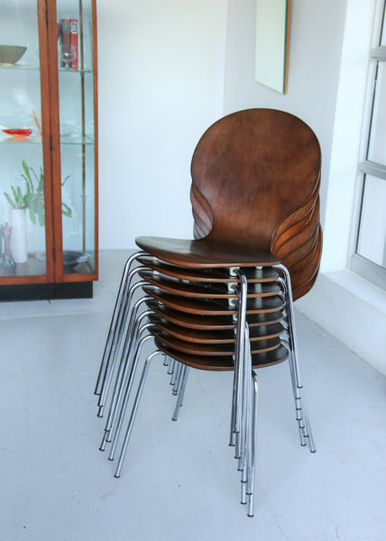 Eight Modernist Plywood Chairs