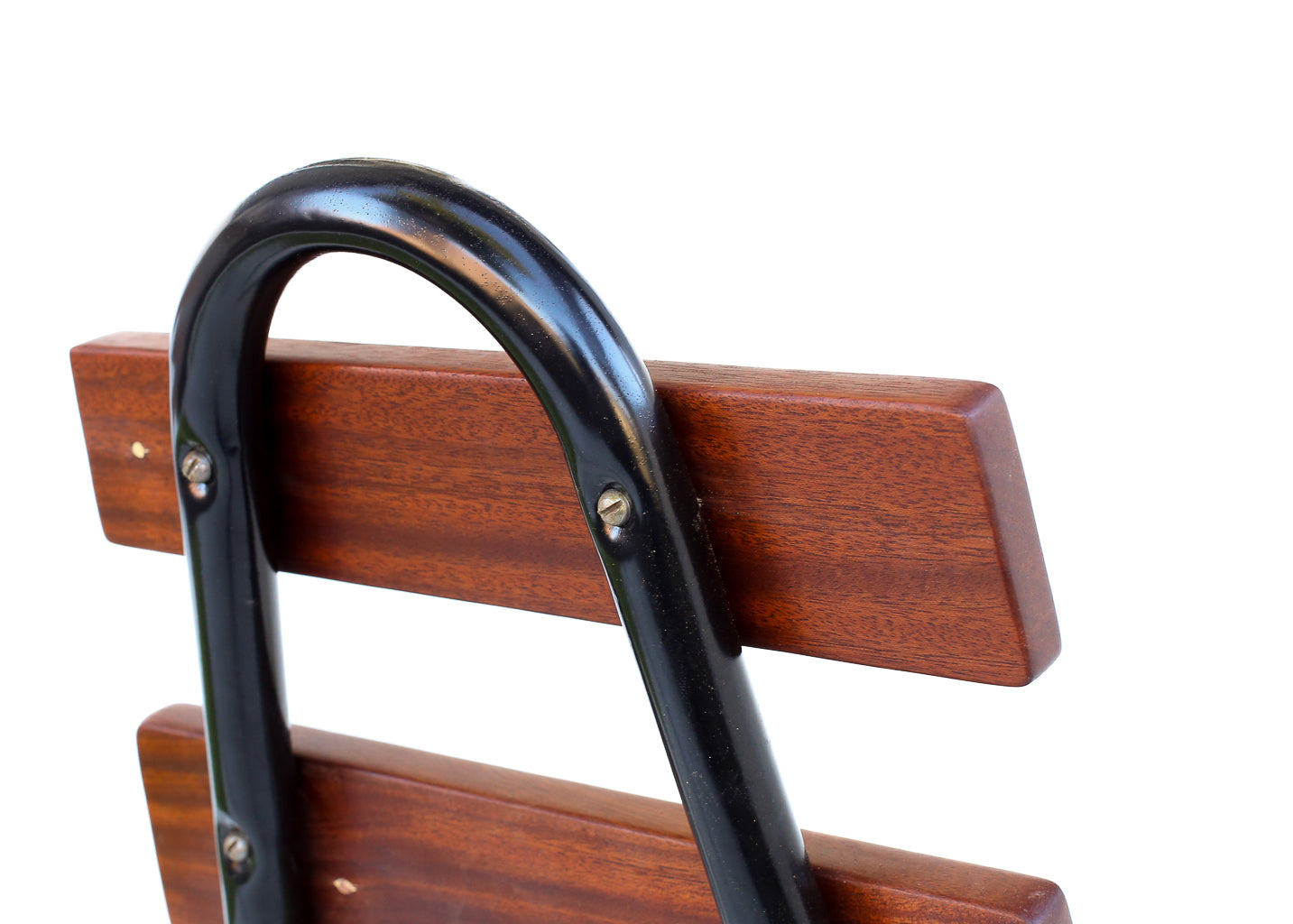 Two Steel and Slat-back Dining Chairs