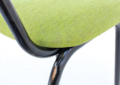 Three Steel and Slat-back Dining Chairs
