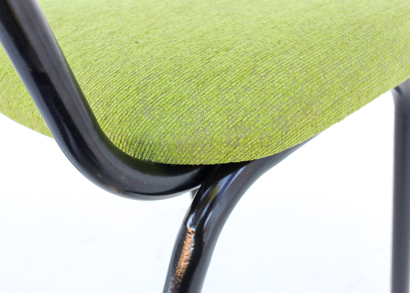 Two Steel and Slat-back Dining Chairs