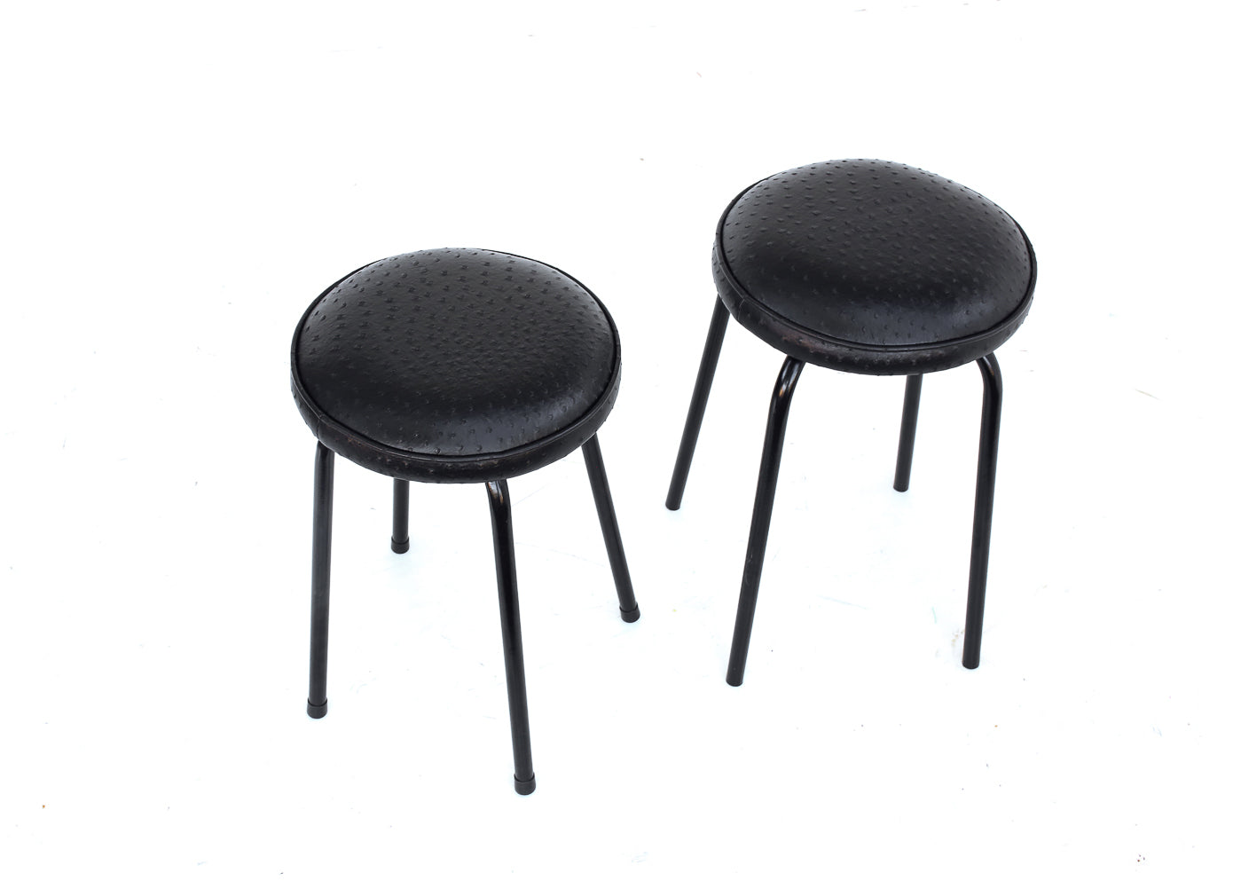 Two Vintage Black Kitchen Stools