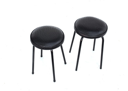 Two Vintage Black Kitchen Stools
