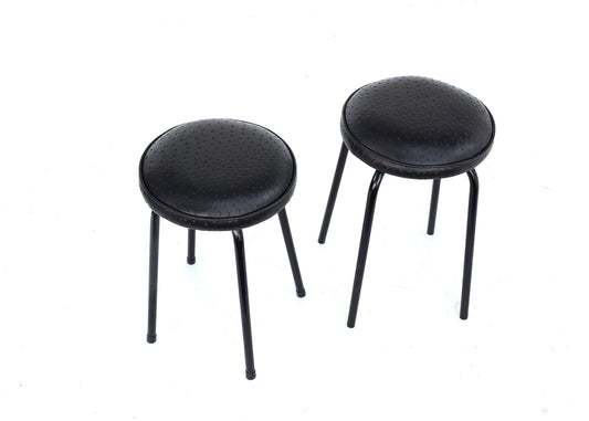 Two Vintage Black Kitchen Stools
