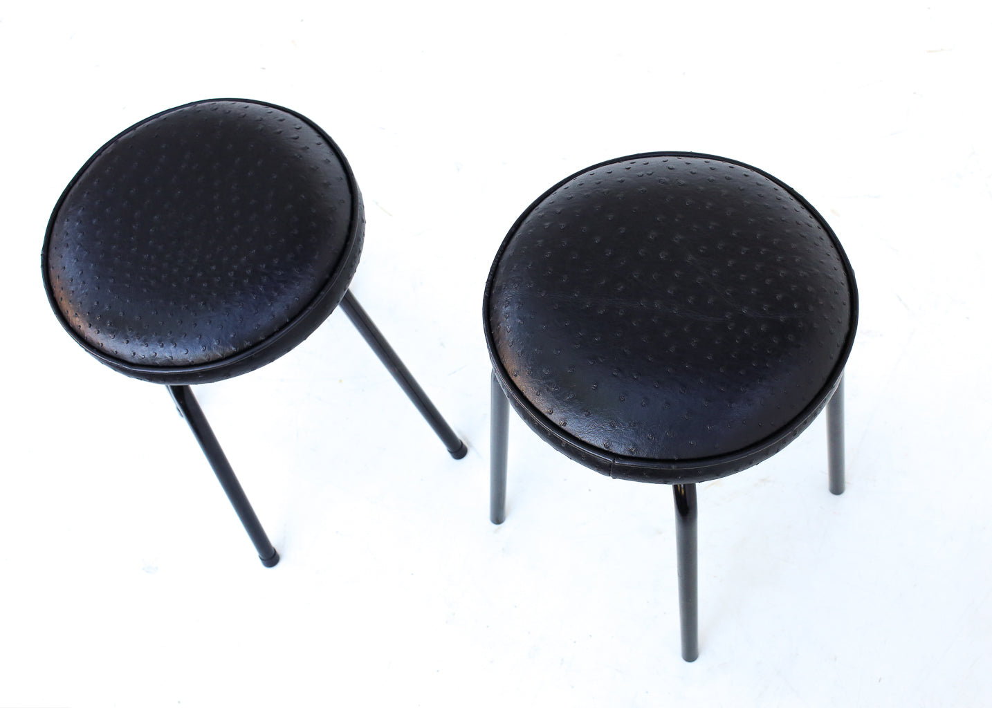 Two Vintage Black Kitchen Stools