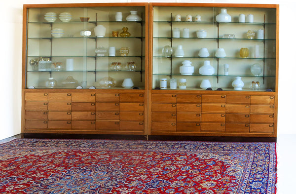 Tall Vintage Display Cabinets with 20 Drawers - two available
