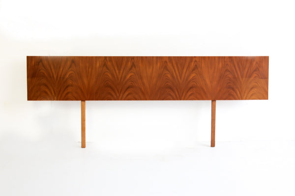 Mid-Century Queen Headboard with Two Drawer Pedestals