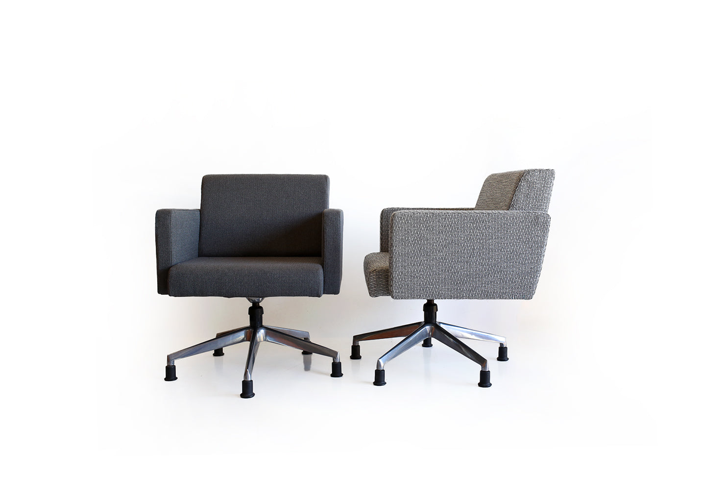 Heigt-adjustable Box Swivel Chairs - five available