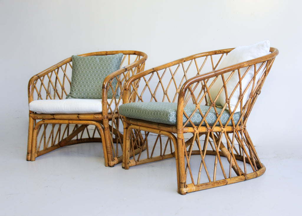 Vintage Four Piece Cane Patio Set - priced per item