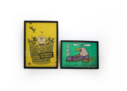 Original 1970s Polish Film Posters - Framed and behind glass