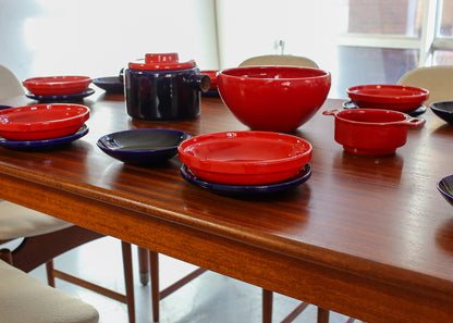 Vintage Red and Blue "Pottery Huizen" Crockery