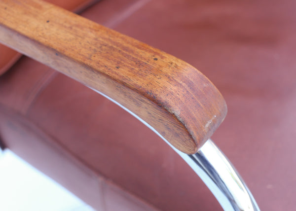 Vintage Chrome and Leather Office Chair