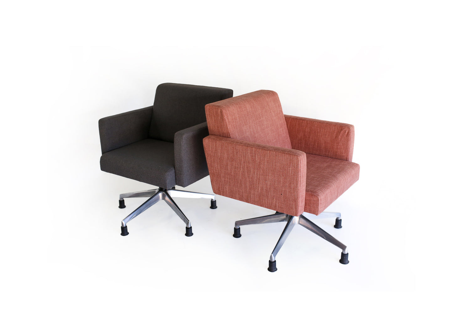 Heigt-adjustable Box Swivel Chairs - five available