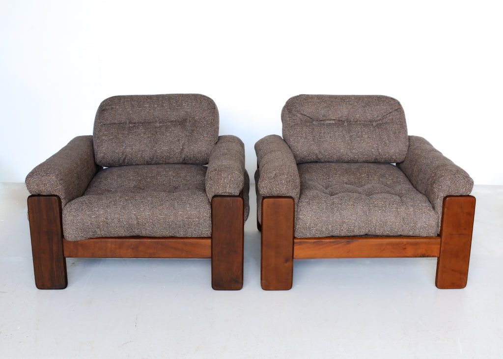A Pair of Brutalist Armchairs