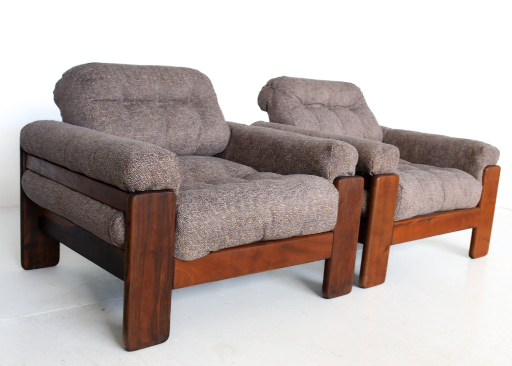 A Pair of Brutalist Armchairs