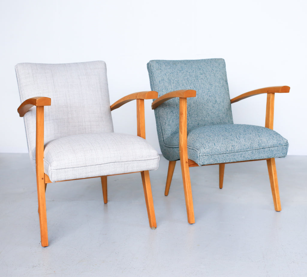 Mid-century Beech Frame Armchairs - priced per chair