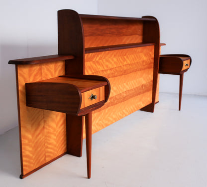 Queen Bed Headboard with Pedestals