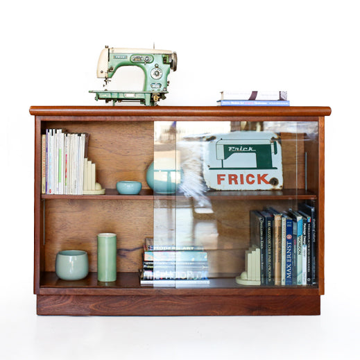 Sturdy Vintage Sapele Bookcase