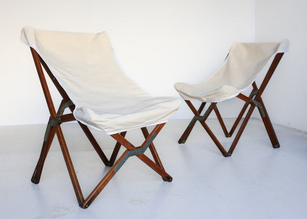 Vintage Tripolina Style Folding Chairs - two available