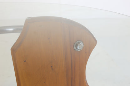 Art Deco Style Chrome, Wood and Glass Coffee Table