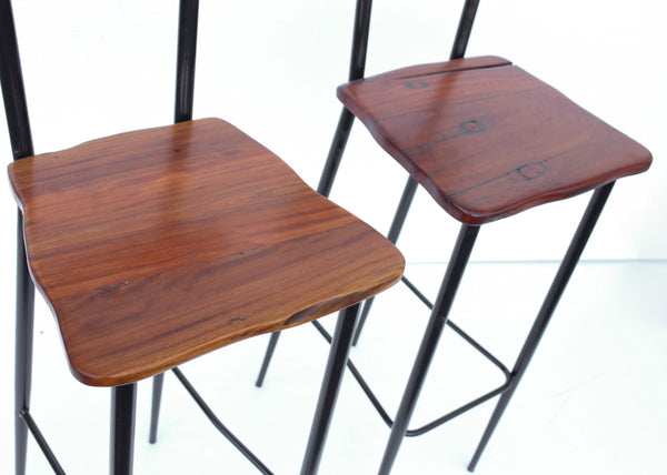 Steel and Wood Bar Chairs